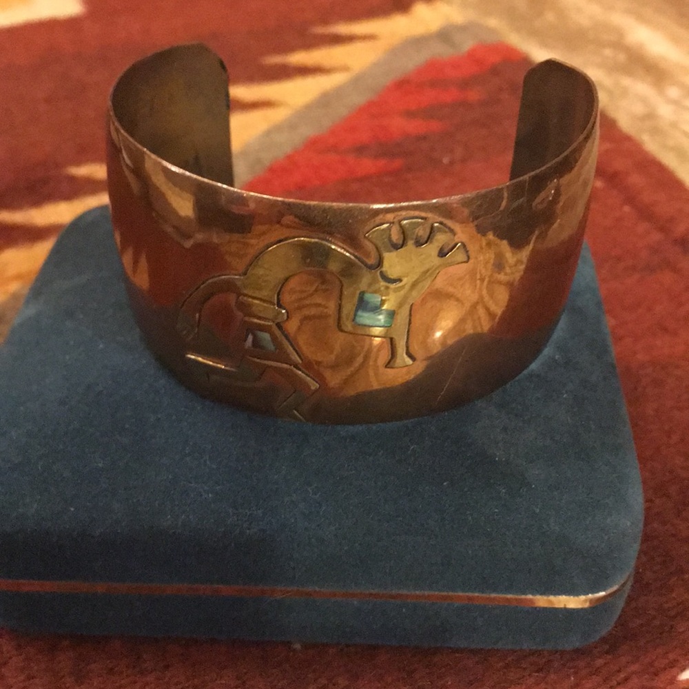 Copper with  abalone shell Kokapelli